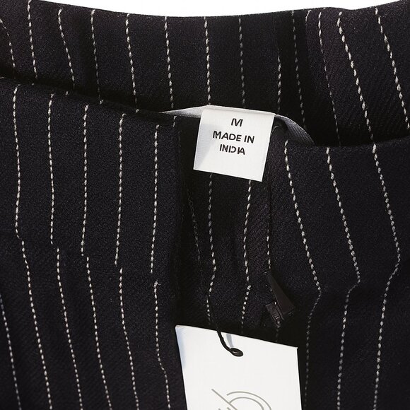 Women’s Navy Pinstripe Wide-Leg Pants – Size M | The Drop | Classic Elegance - Picture 4 of 5